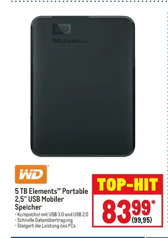 METRO Wd 5 tb elementstmportable 2,5“ usb mobiler speicher Angebot