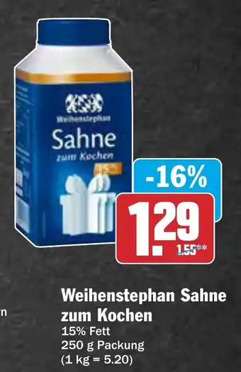 AEZ Weihenstephan Sahne zum Kochen 250 g Packung Angebot