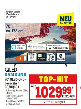 METRO Samsung 70“ qled-uhd-fernseher Angebot