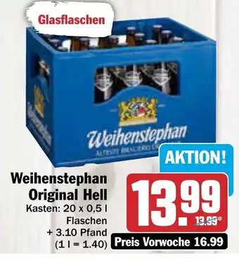 AEZ Weihenstephan Original Hell Kasten 20 x 0,5 l Flaschen Angebot