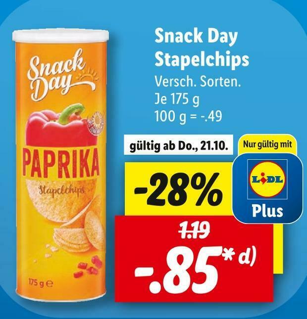 Snack day stapelchips Angebot bei Lidl