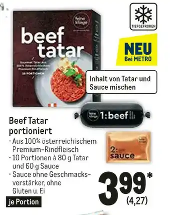 METRO Beef tatar portioniert Angebot