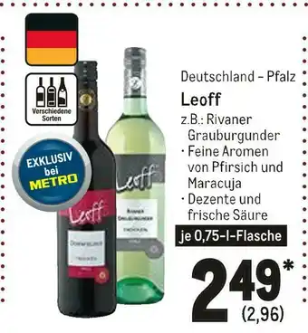 METRO Leoff weiß- oder rotwein Angebot