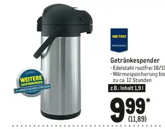 METRO Metro professional getränkespender Angebot