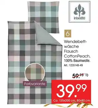 Zurbrüggen Irisette wendebettwäsche flausch cotton peach Angebot