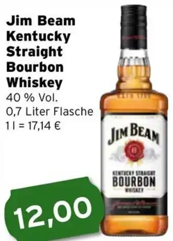 CAP Markt Jim Beam Kentucky Straight Bourbon Whiskey 0,7 Liter Flasche Angebot