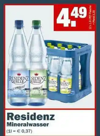 Fränky Getränke Residenz Mineralwasser Angebot