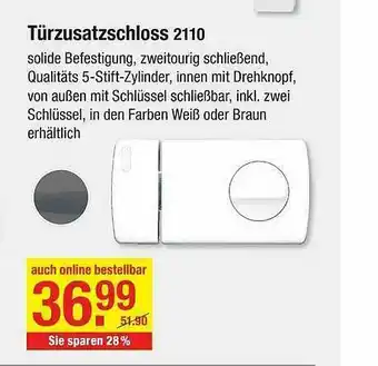 V Baumarkt Türzusatzschloss 2110 Angebot