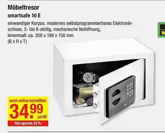 V Baumarkt Möbeltresor Smartsafe 10 E Angebot