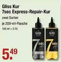 V Markt Gliss Kur 7sec Express-repair-kur Angebot