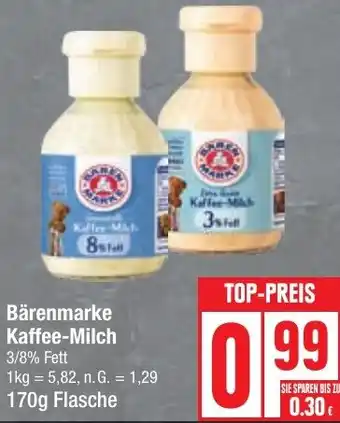 Edeka Bärenmarke Kaffee-Milch 170g Flasche Angebot