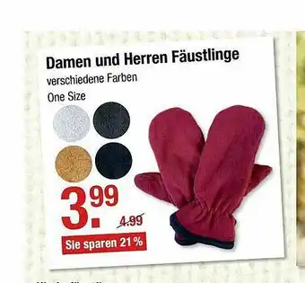 V Markt Damen Und Herren Fäustlinge Angebot