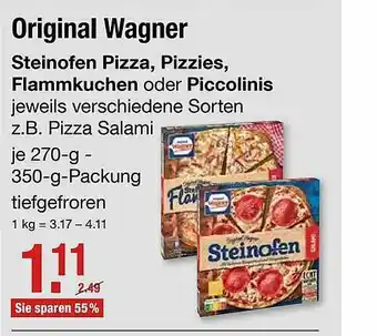 V Markt Original Wagner Steinofen Pizza, Pizzies, Flammkuchen Oder Piccolinis Angebot