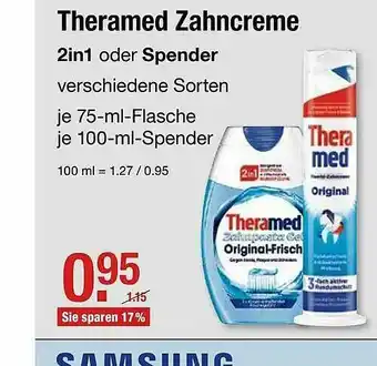 V Markt Theramed Zahncreme 2in1 Oder Spender Angebot