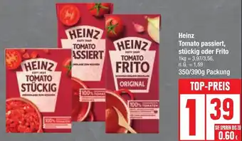 Edeka Heinz Tomato passiert, stückig oder Frito 350/390g Packung Angebot