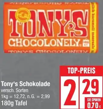 Edeka Tony's Schokolade 180g Tafel Angebot