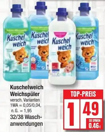 Edeka Kuschelweich Weichspüler 32/38 Waschanwendungen Angebot