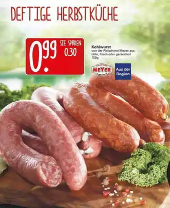 WEZ Kohlwurst Angebot