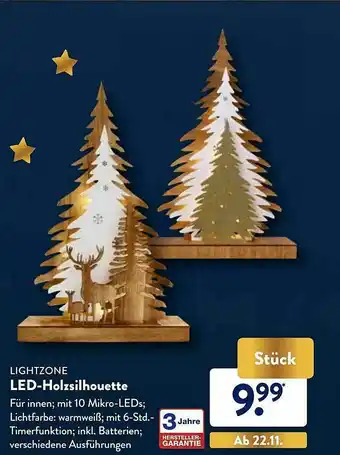 Aldi Nord Lightzone Led-holzsilhouette Angebot