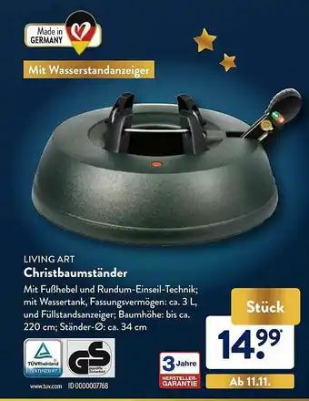 Aldi Nord Living Art Christbaumständer Angebot