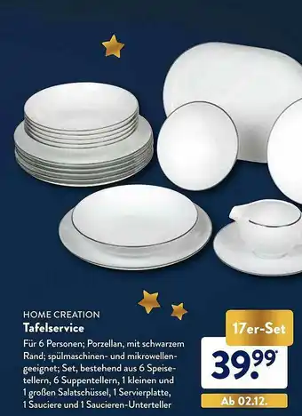 Aldi Nord Home Creation Tafelservice Angebot