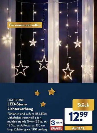 Aldi Nord Lightzone Led-stern-lichtervorhang Angebot