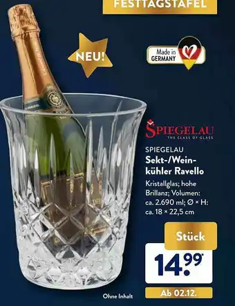 Aldi Nord Spiegelau Sekt- Oder Weinkühler Ravello Angebot