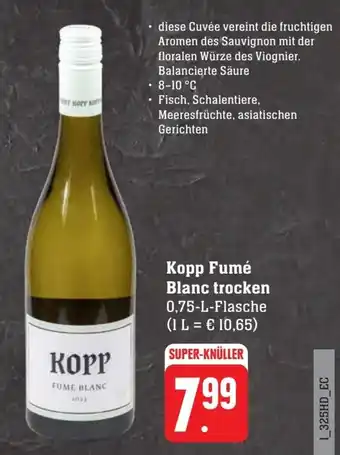 Scheck-in-Center Kopp Fumé Blanc trocken 0,75-L-Flasche Angebot