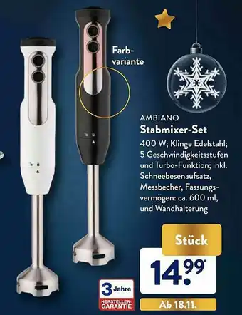 Aldi Nord Ambiano Stabmixer-set Angebot