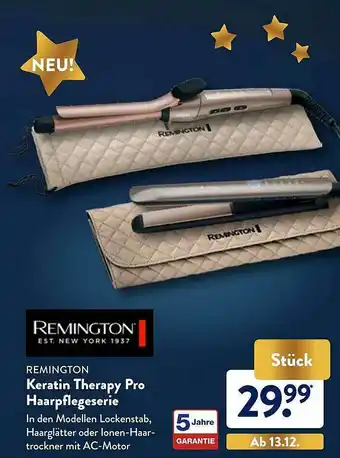 Aldi Nord Remington Keratin Therapy Pro Haarpflegeserie Angebot