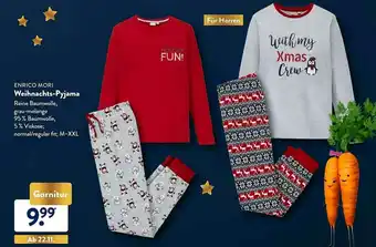 Aldi Nord Enrico Mori Weihnachts-pyjama Angebot