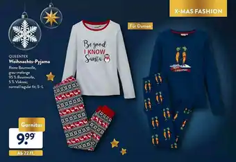 Aldi Nord Queentex Weihnachts-pyjama Angebot