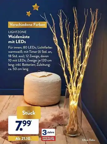 Aldi Nord Lightzone Weidenäste Mit Leds Angebot