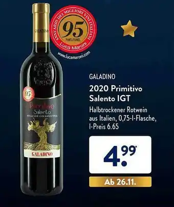 Aldi Süd Galadino 2020 Primitivo Salento Igt Angebot