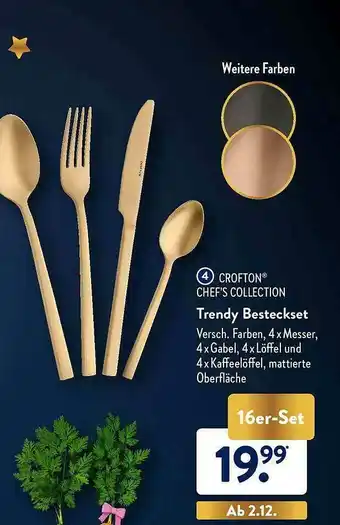 Aldi Süd Crofton Chef's Collection Trendy Besteckset Angebot