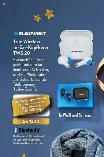 Aldi Süd Blaupunkt True Wireless In-ear-kopfhörer Tws20 Angebot