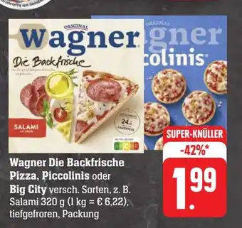 Scheck-in-Center Wagner Die Backfrische Pizza, Piccolinis oder Big City versch. Sorten, z. B. Salami 320 g Angebot