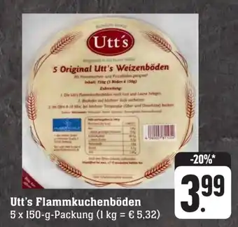 Scheck-in-Center Utt's Flammkuchenböden 5 x 150-g-Packung Angebot