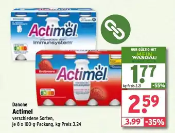 Wasgau Danone Actimel je 8 x 100-g Angebot