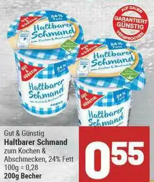 Marktkauf Gut & Günstig Haltbarer Schmand Angebot