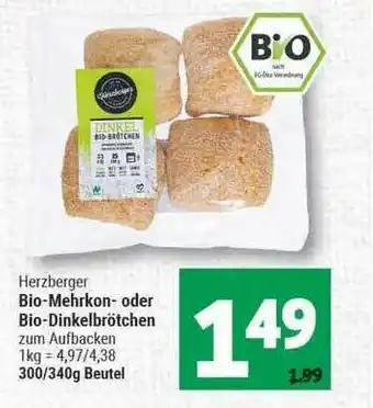 Marktkauf Herzberger Bio-mehrkorn Oder Dinkelbrötchen Angebot