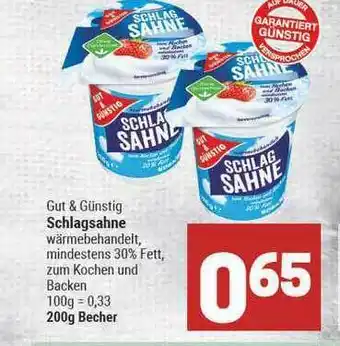 Marktkauf Gut & Günstig Schlagsahne Angebot