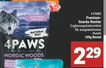 Marktkauf 4 Paws Premium Snack Rentier Angebot