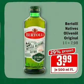 REWE Bertolli Natives Olivenöl Original Angebot