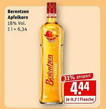 REWE Berentzen Apfelkorn Angebot