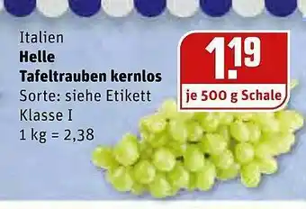 REWE Helle Tafeltrauben Kernlos Angebot