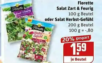 REWE Florette Salat Zart & Feurig Oder Salat Herbst-gefühl Angebot