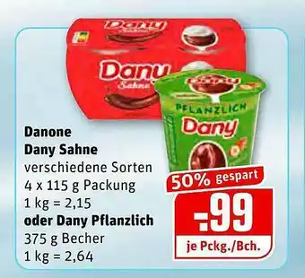 REWE Danone Dany Sahne Oder Dany Pflanzlich Angebot