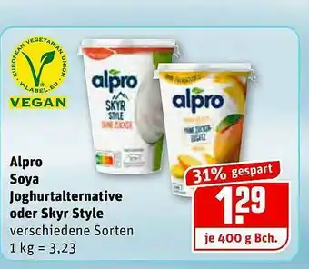 REWE Alpro Soya Joghurtalternative Oder Skyr Style Angebot