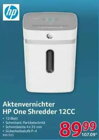 Selgros Aktenvernichter Hp One Shredder 12cc Hp Angebot